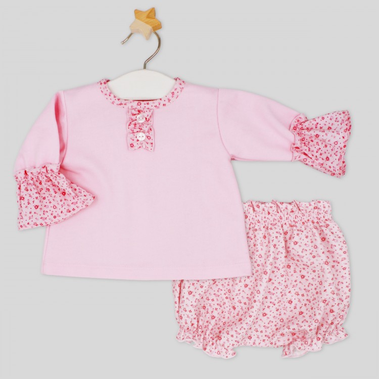 Sudadera rosa y bombacho flores