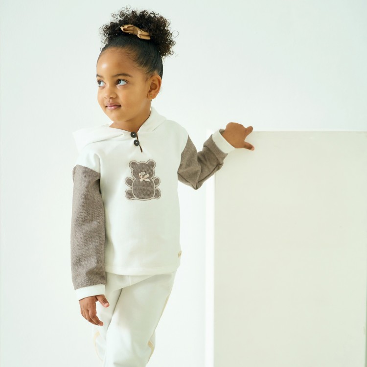 Chándal beige capucha niña