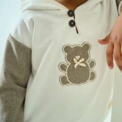 Chándal beige capucha niña