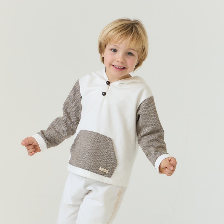 Chandal beige canguro niño