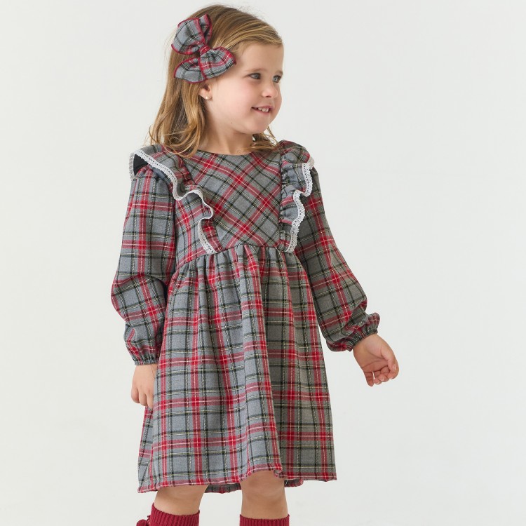 Vestido Navidad tartán gris