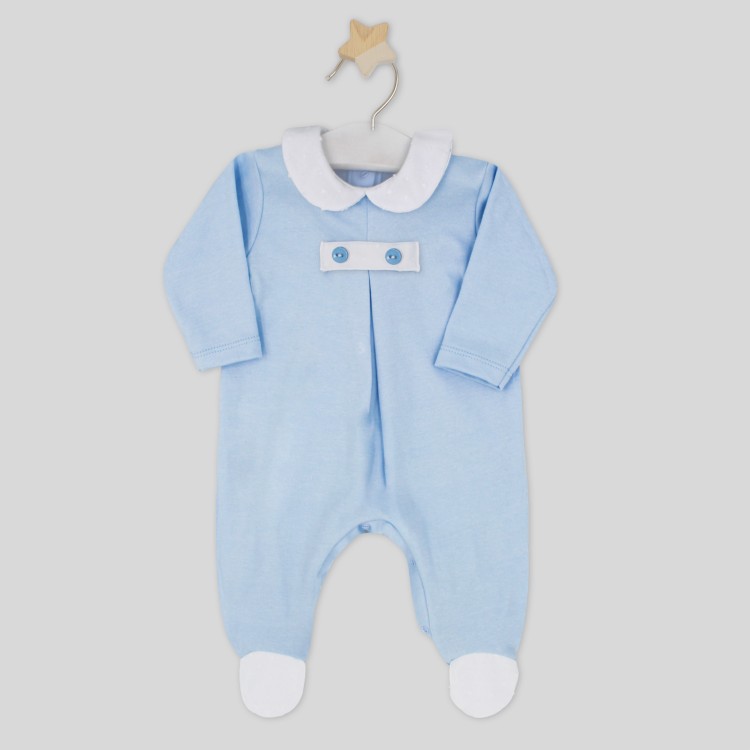 Pelele largo celeste y plumeti