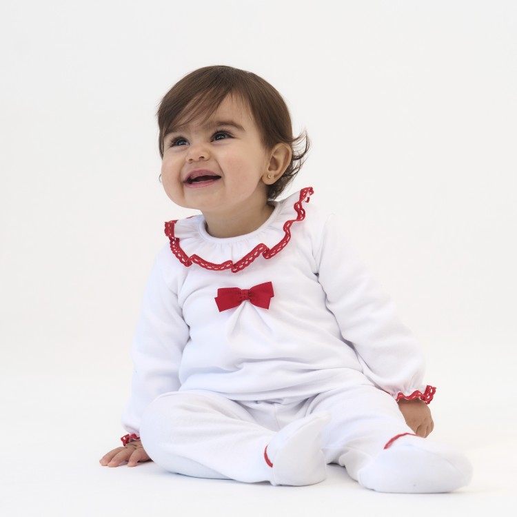 Pijama de invierno para bebé con lazo