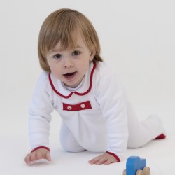 Pijama bebé blanco algodón