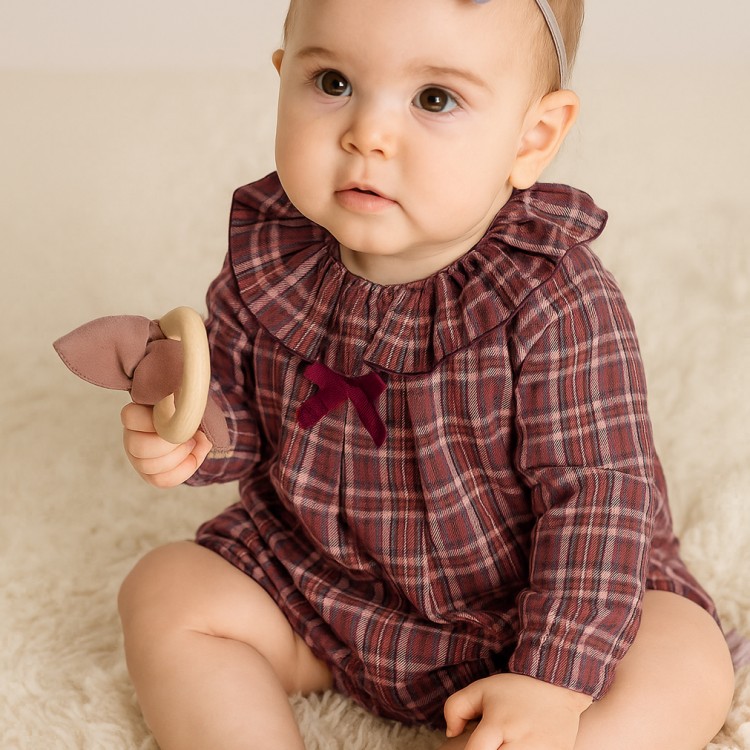 Ranita con cuello cuadros burdeos