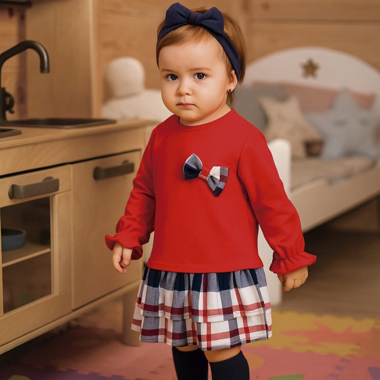 Vestido de navidad punto algodón bebé