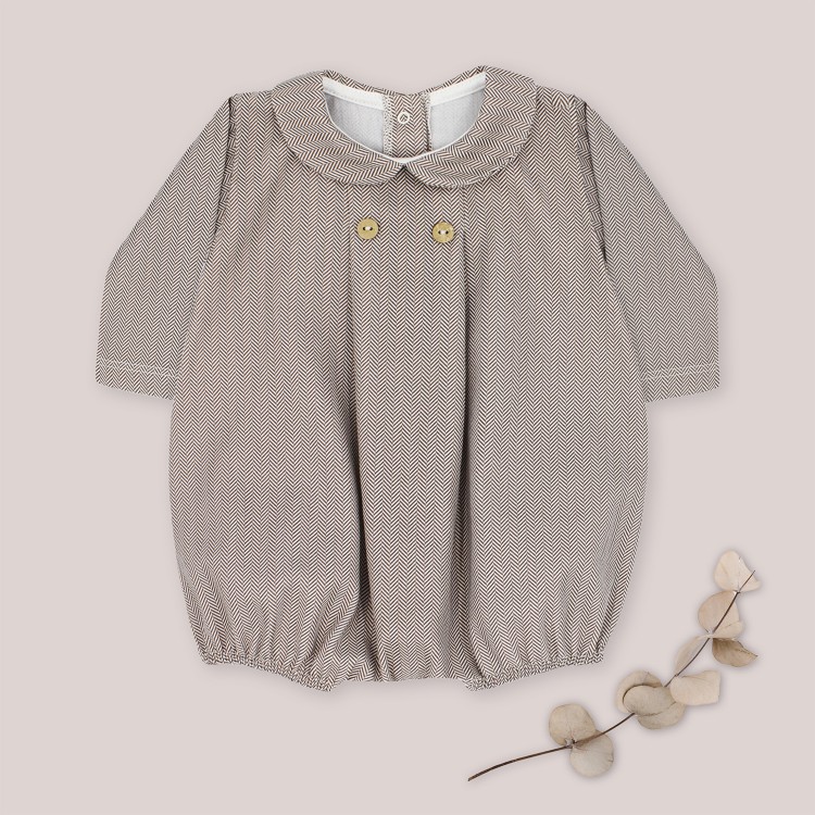 Ranita estampada espiga marrón chocolate