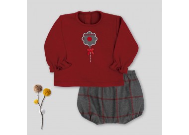 Conjunto dos piezas burdeos niña bebé