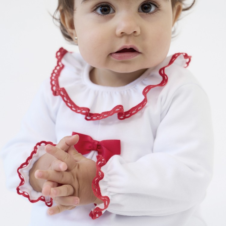 Pelele bebé niña estilo navideño