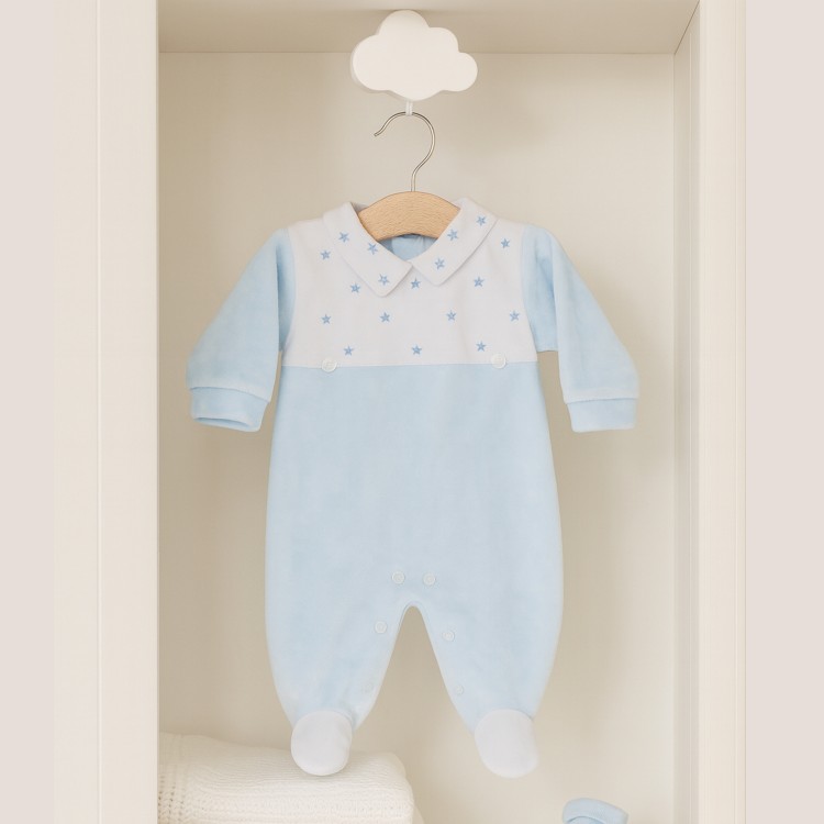 Pijama pelele polar con bordados estrellas