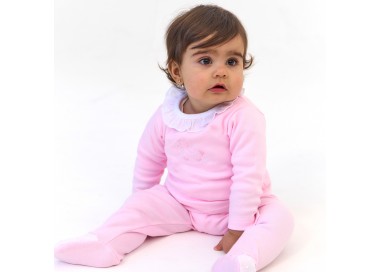 Pijama rosa bebé dos piezas invierno