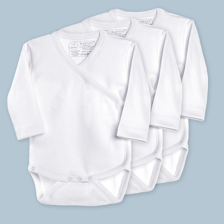 Long sleeve crossed one-piece.