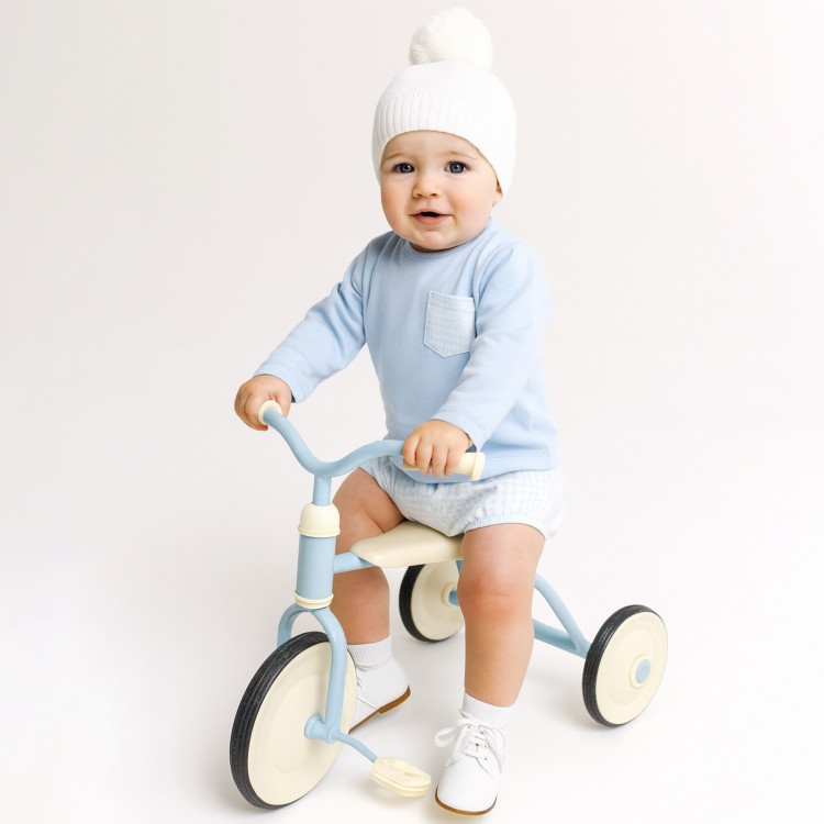 Conjunto 2 piezas bebé celeste algodón