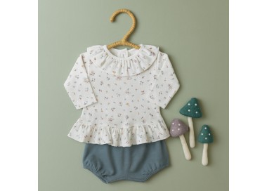 Conjunto de bebé estampado algodón invierno