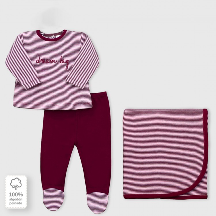 Set 2 piezas pijama y manta nacimiento bebé