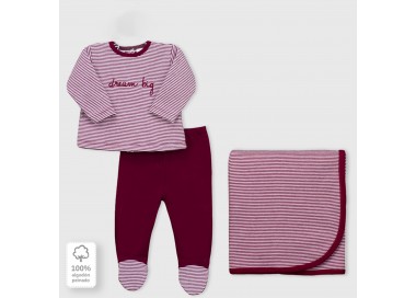 Set pelele y manta rayas bebé