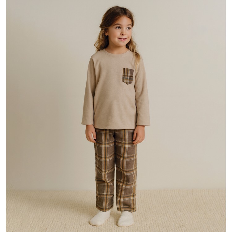 Pijama infantil camel