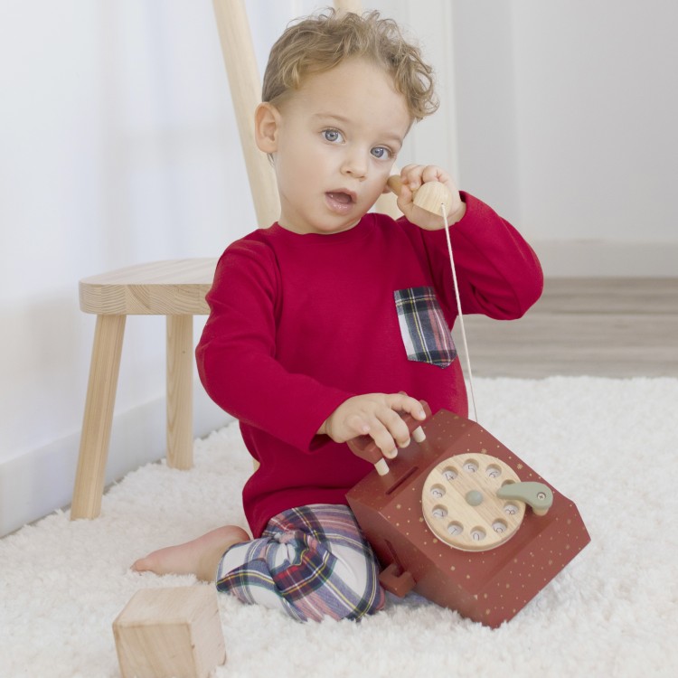 Pijama rojo navideño infantil