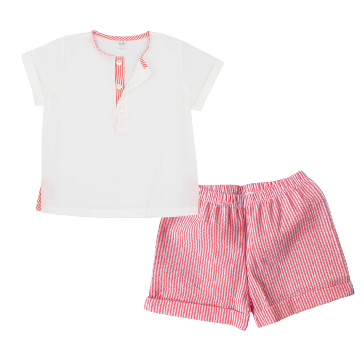 Conjunto camisa y bermudas mil rayas