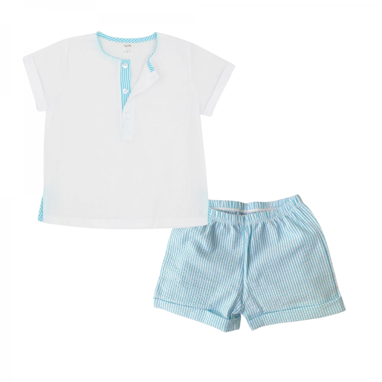 Conjunto camisa y bermudas mil rayas