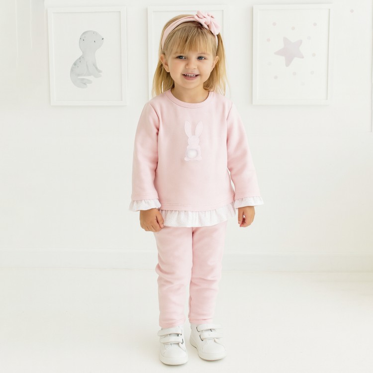 Chándal niña rosa bebé pompón
