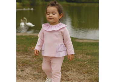 Chandal rosa de niña volantes