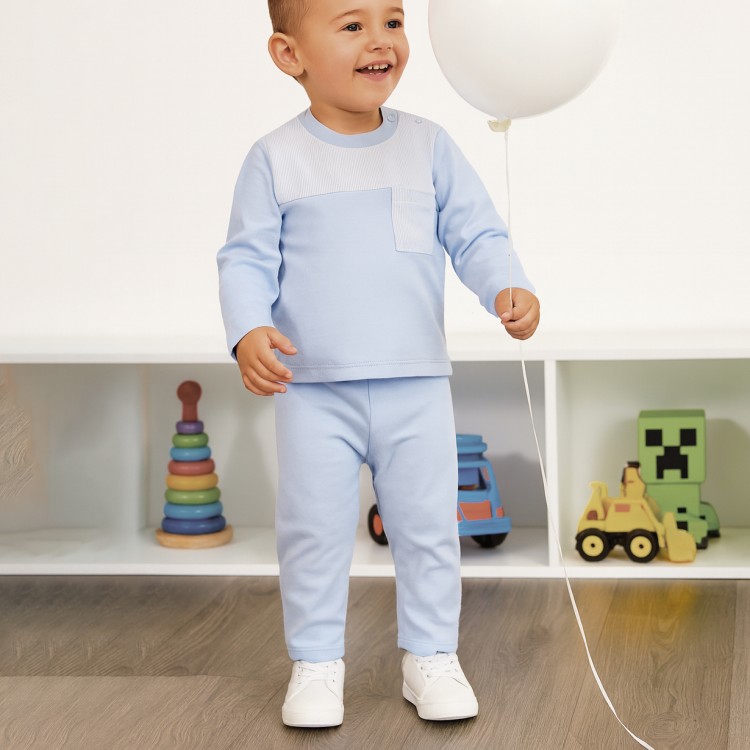 Chandal bebé Vainilla rayas celestes