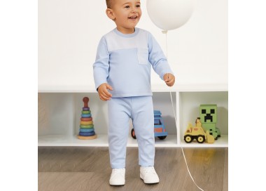 Chandal de bebé algodón celeste