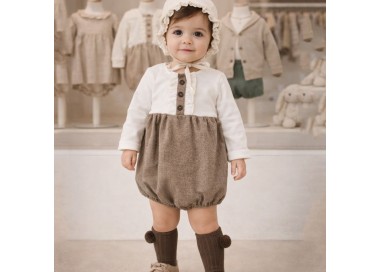 pelele marron de bebé invierno