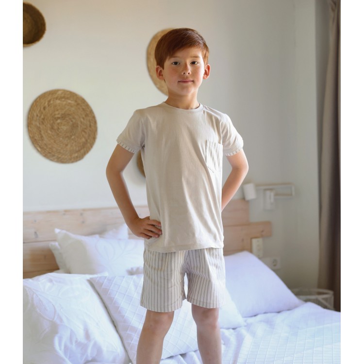 Pijama de Comunión camel rayas