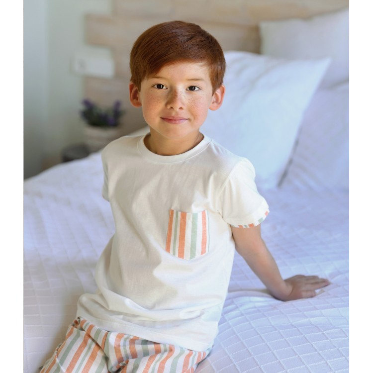 copy of Pijama de Comunión rayas efecto lino