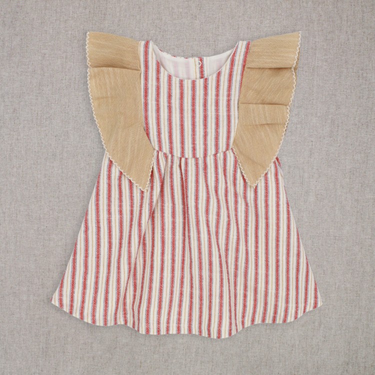 Vestido evento rayas efecto lino