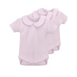 Pack 3 uds. Body con cuello manga corta neonato 100% algodón. (ref. 847x3)