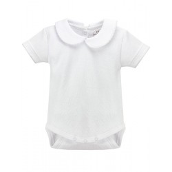 Newborn´s short sleeve one-piece with collar.