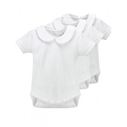 Newborn´s short sleeve one-piece with collar.