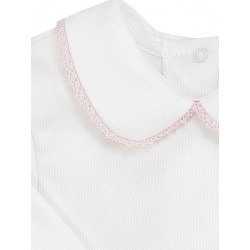 Pack x 3 camisetas básicas algodón con puntilla rosa