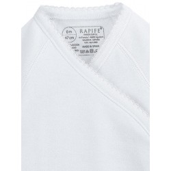 Long sleeve crossed one-piece.