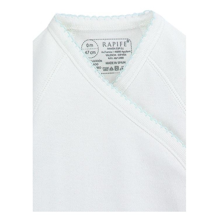 Long sleeve crossed one-piece.