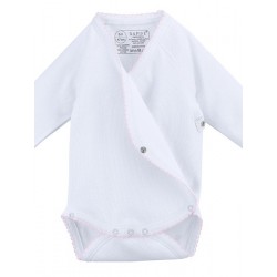 Long sleeve crossed one-piece.