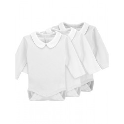 Pack 3 Unds. Newborn´s long sleeve one-piece with collar.