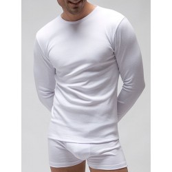 Camiseta termal manga larga cuello redondo 1X1 poliéster