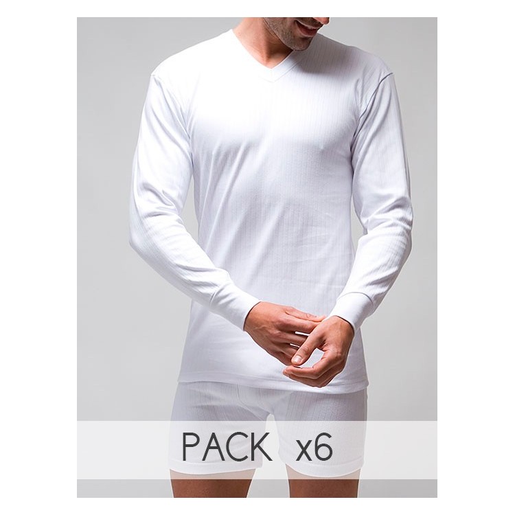 Long sleeves V-neck T-shirt drop needle interlock (napped) 100% combed cotton (ref:731) Long sleeves V-neck T-shirt drop needle interlock (napped) 100% combed cotton (ref:731)
