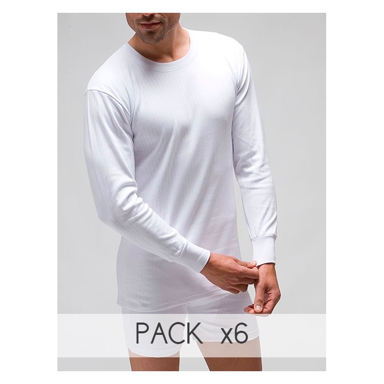 Pack 6 camiseta manga larga hombre 