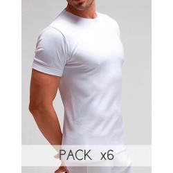 Pack 6 uds. Camiseta interior hombre TERMAL manga corta cuello redondo interlock