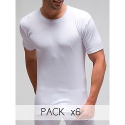 Pack 6 uds. Camiseta interior hombre manga corta 1X1