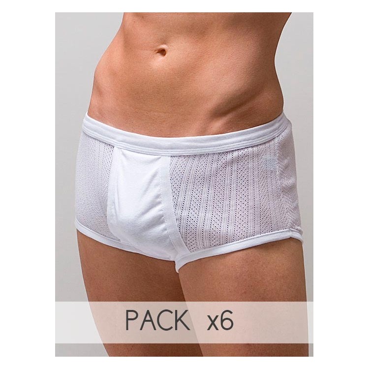 Pack 6 uds. Slip calado 50% Algodón-50% Poléster (ref. 105) Pack 6 uds. Slip calado 50% Algodón-50% Poléster (ref. 105)