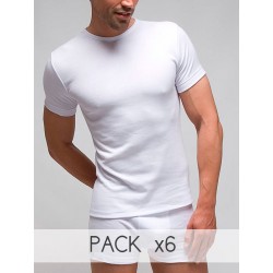 Pack 6 uds. Camiseta interior hombre TERMAL manga corta cuello redondo 1x1