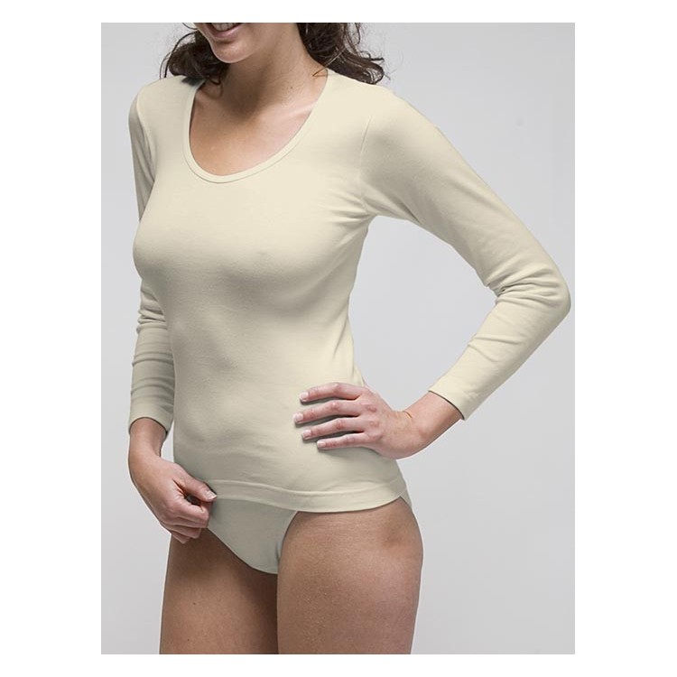 Basic women´s long sleeve t-shirt in spandex cotton.