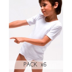 Camiseta infantil termal manga corta algodón