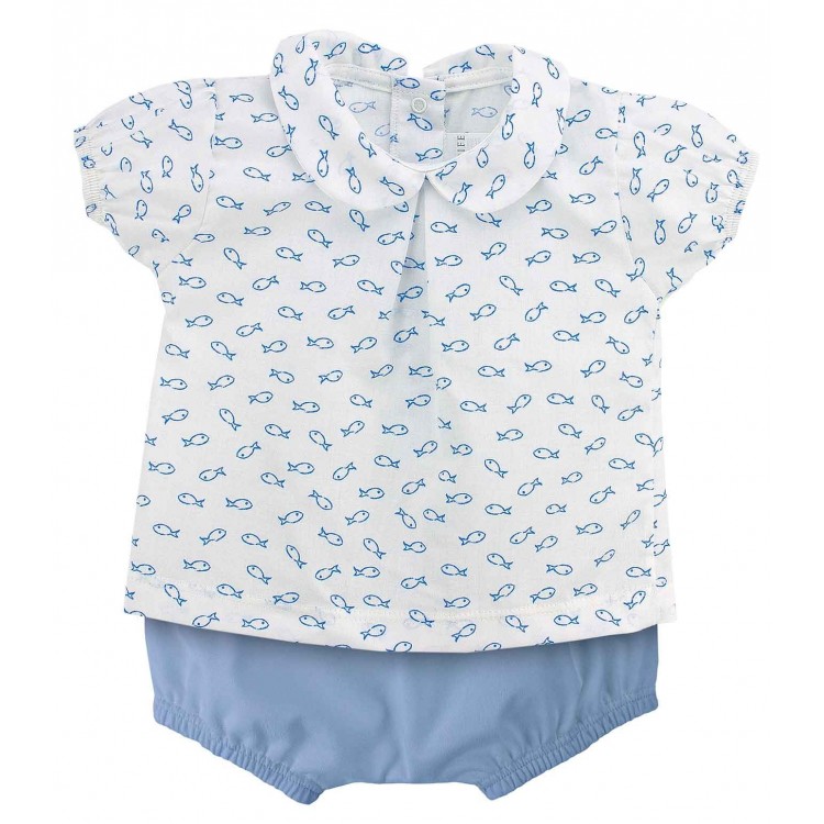 Conjunto bombacho para bebé celeste Conjunto bombacho para bebé celeste